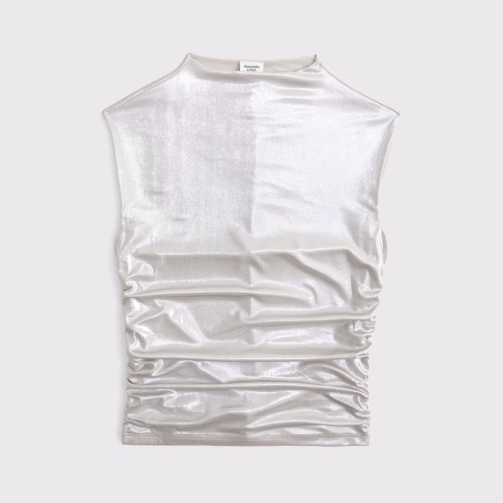Abercrombie & Fitch Shiny Silver Tank Top